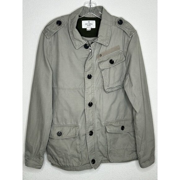 Cotton On Utility Surplus Jacket Mens Medium Harajuku Field Jacket Cargo Skull - Picture 2 of 12